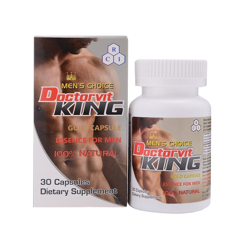 Viên uống hỗ trợ điều trị rối loạn cương dương tăng cường sinh lý nam Doctorvit King - Chai 30