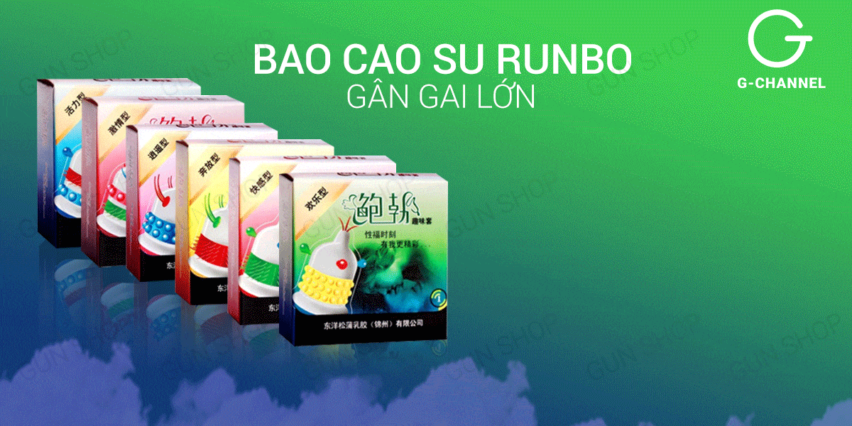  Bỏ sỉ Bộ 3 hộp bao cao su Runbo - Gân gai lớn - Hộp 1 cái hàng mới về