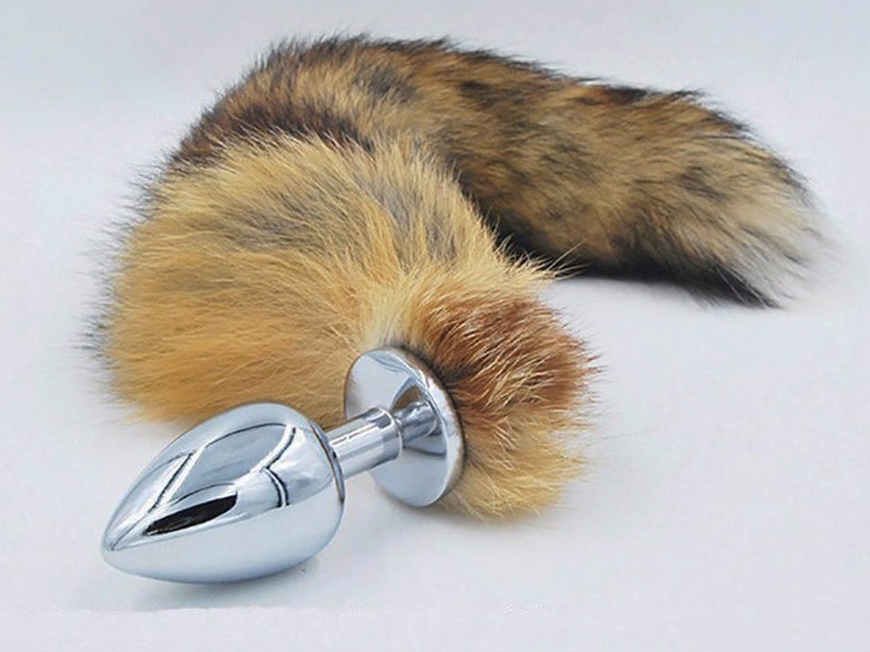 Dụng Cụ Kích Thích Hậu Môn Lông Chồn Hợp Kim Không Gỉ Mát Xa Sinh Lý