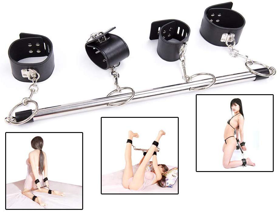 Bondage còng tay chân da kim loại mới lạ kích thích cực đỉnh