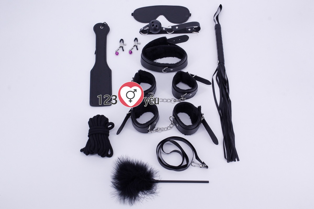 Bộ đồ chơi bạo dâm da lông mềm mại 10 món VIP kích thích mạo hiểm