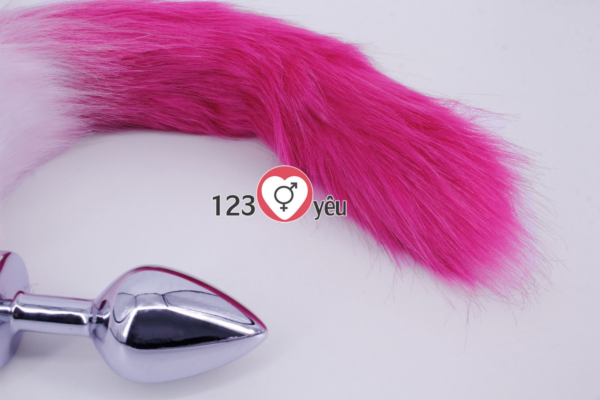 Dụng cụ kích thích hậu môn đuôi chồn inox không gỉ hồng