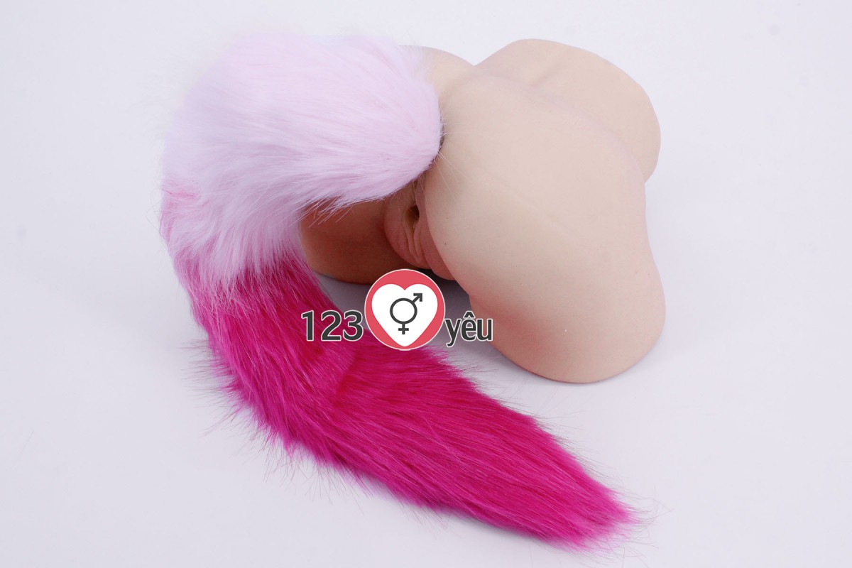 Dụng cụ kích thích hậu môn đuôi chồn inox không gỉ hồng