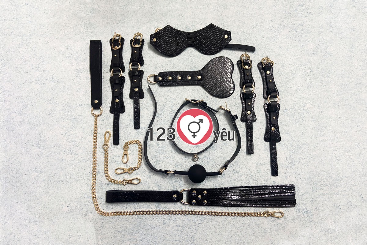 Đồ chơi bạo dâm 10 món vân da đen kích thích khoái cảm nam nữ cao cấp