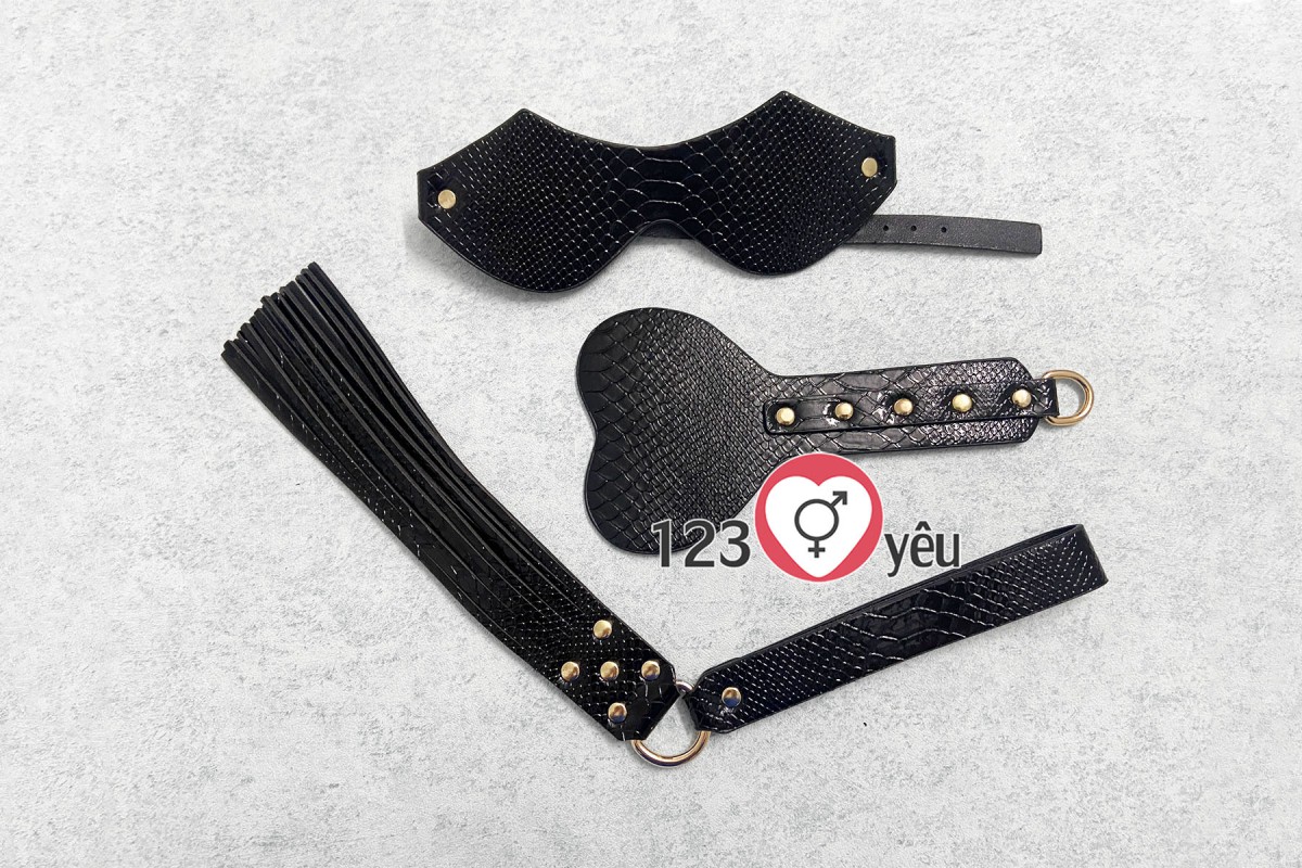 Đồ chơi bạo dâm 10 món vân da đen kích thích khoái cảm nam nữ cao cấp