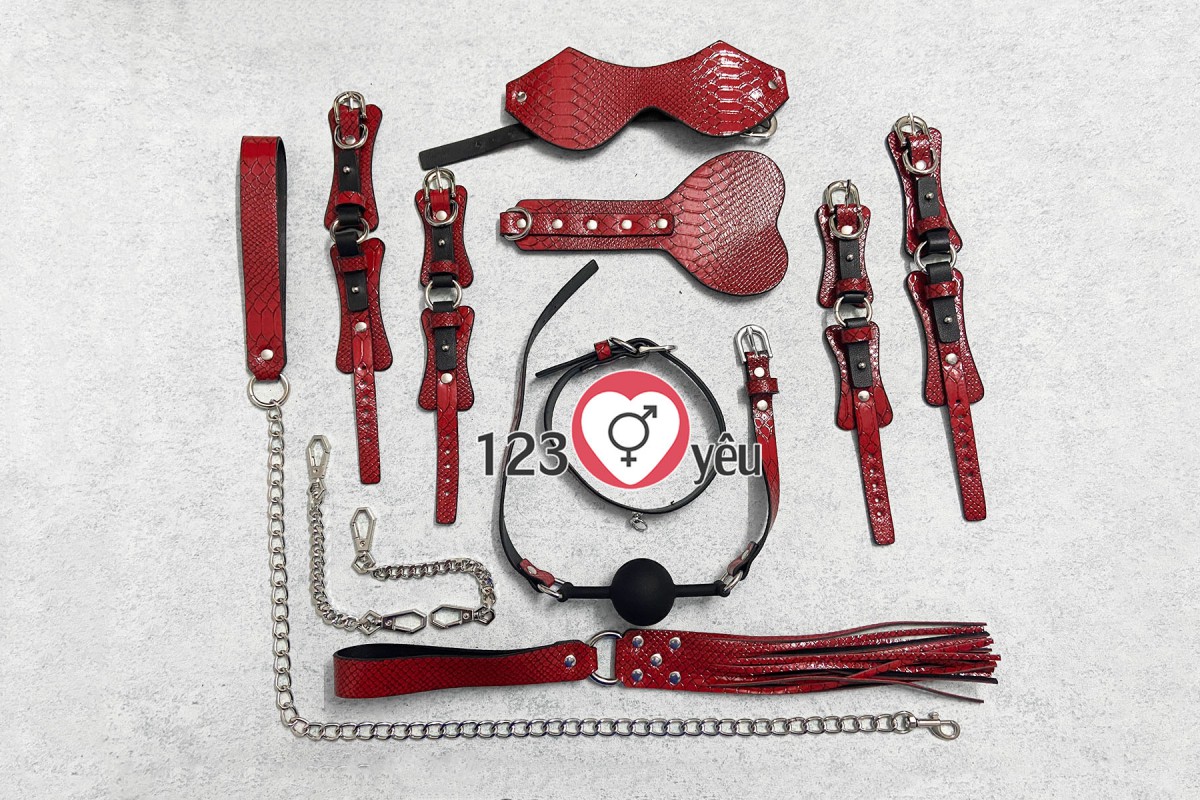 Bộ bạo dâm 10 món vân da đỏ kích thích khoái cảm mạnh cho nam nữ Bộ bạo dâm 10 món vân da đỏ kích thích khoái cảm mạnh cho nam nữ