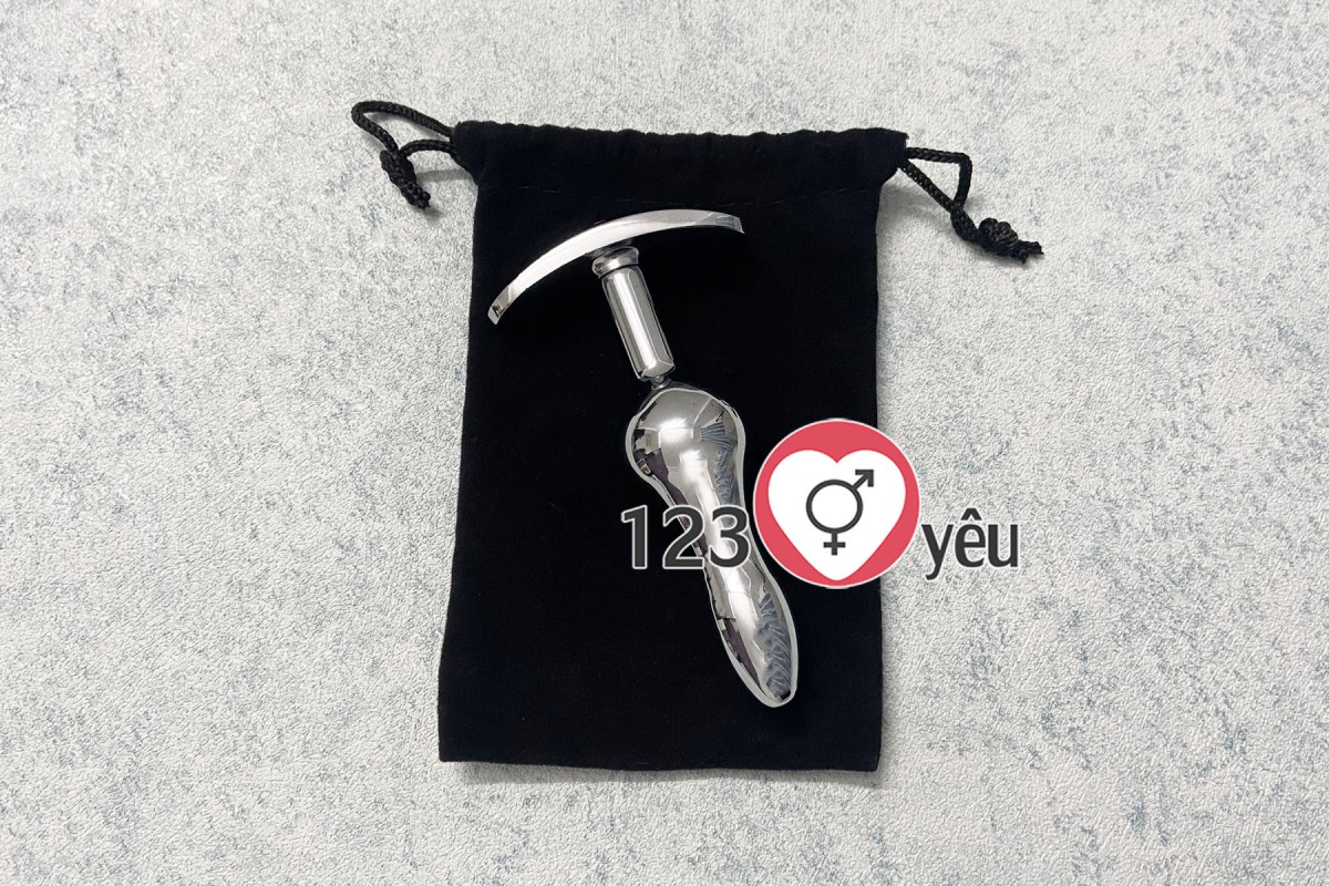 Đồ chơi kích hậu tay cầm inox mát xa gay đôi thỏa mãn sinh lý
