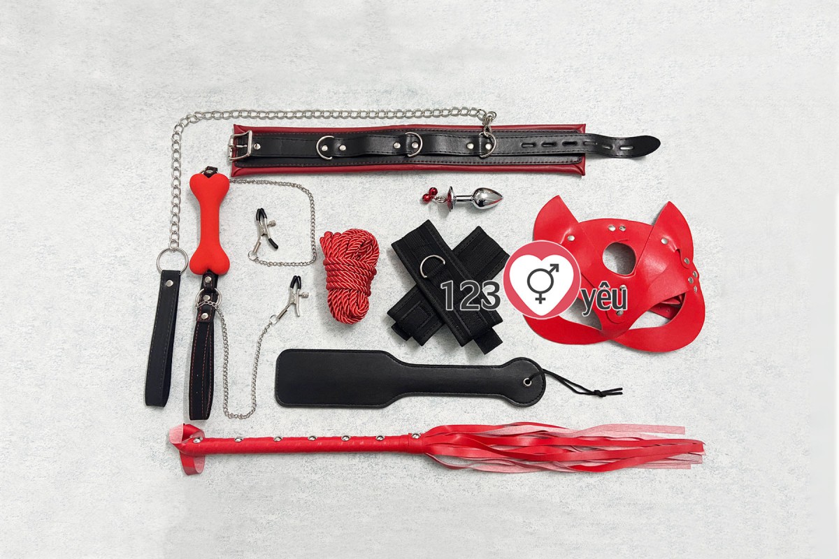 Bộ bạo dâm 8 món mặt nạ da trói tăng khoái cảm mạnh mẽ