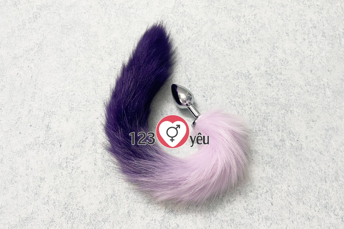 Dụng cụ kích thích hậu môn đuôi sói inox lông chồn cao cấp