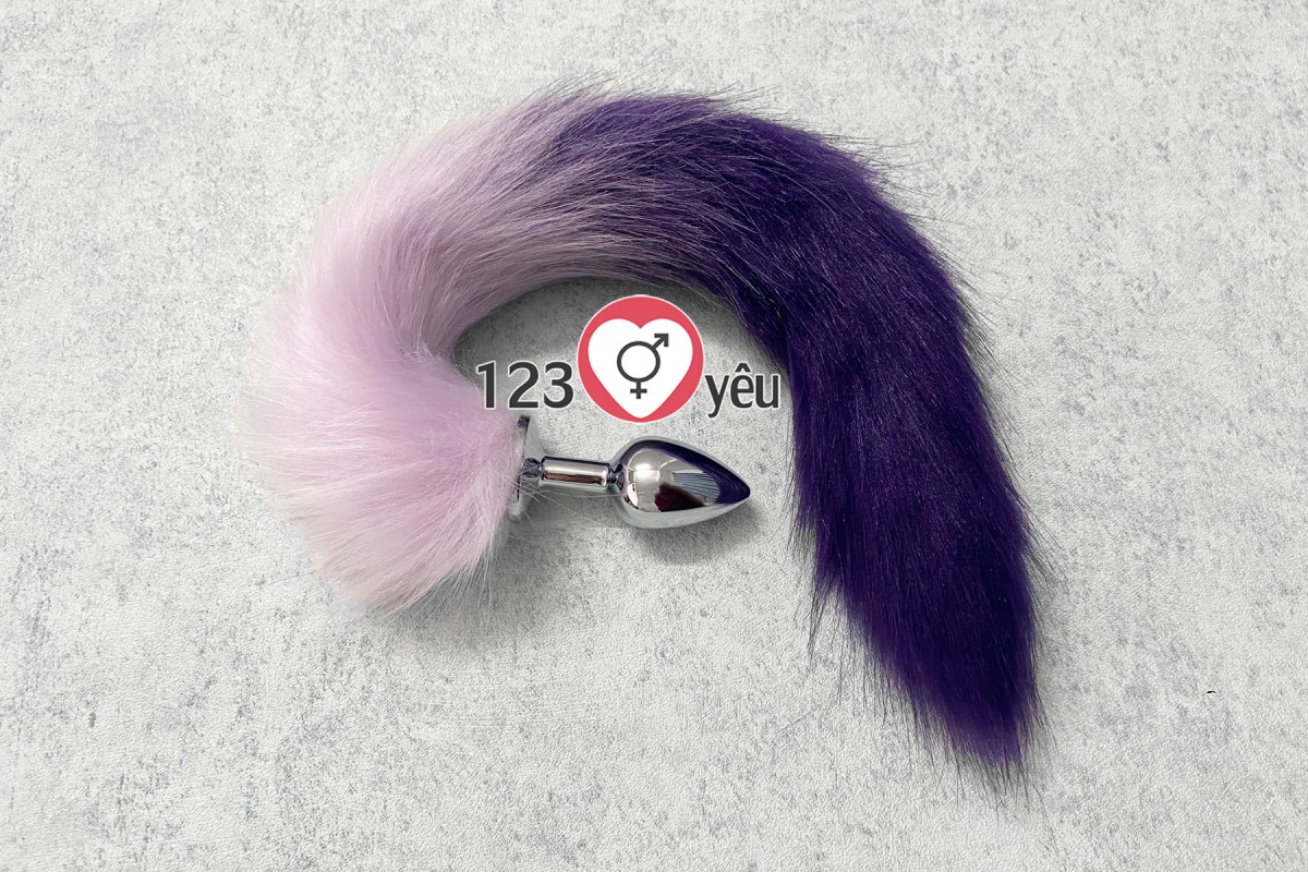 Dụng cụ kích thích hậu môn đuôi sói inox lông chồn cao cấp