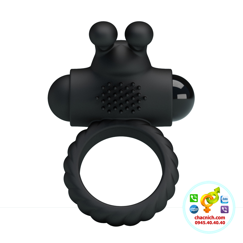 Vòng đeo dương vật rung Prettylove Eudora silicon mềm mại kích thích điểm G