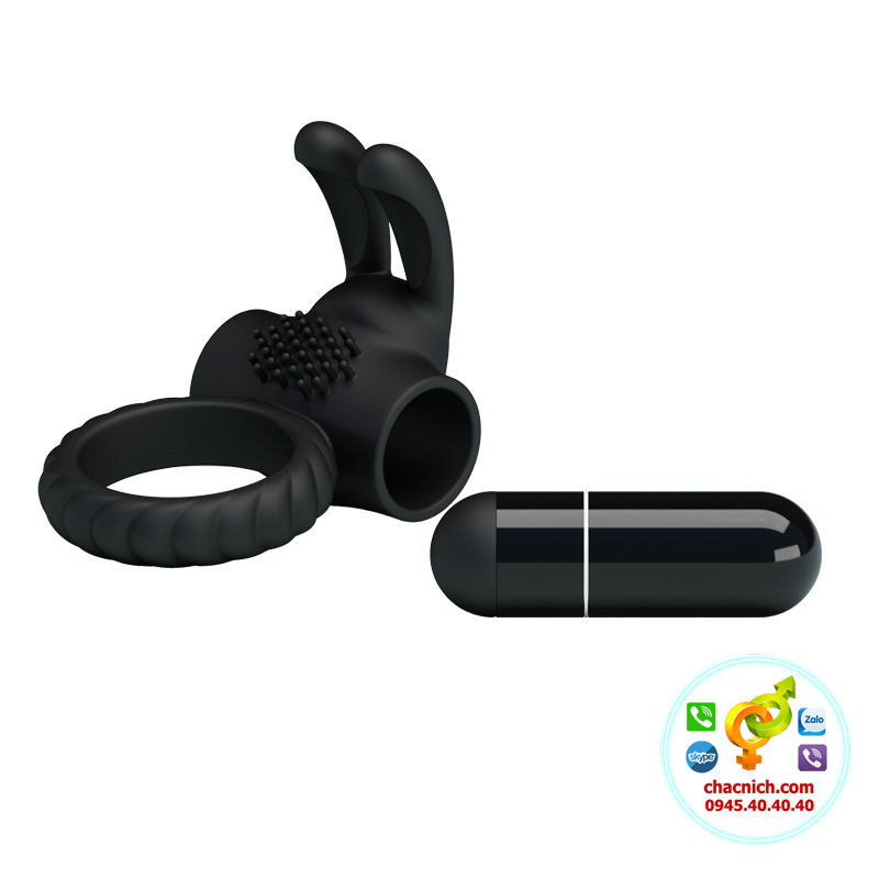 Vòng đeo dương vật rung Prettylove Eudora silicon mềm mại kích thích điểm G