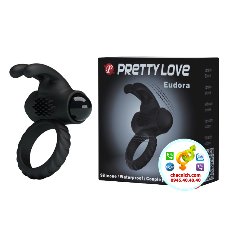 Vòng đeo dương vật rung Prettylove Eudora silicon mềm mại kích thích điểm G Vòng đeo dương vật rung Prettylove Eudora silicon mềm mại kích thích điểm G