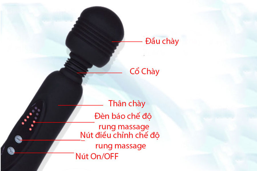 Chày rung ba đầu ngoáy âm đạo silicone mềm mại kích thích cực phê