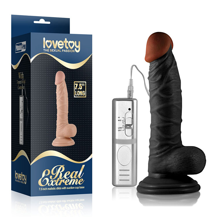 Dương vật silicon gân rung Lovetoy Extreme kích thích điểm G
