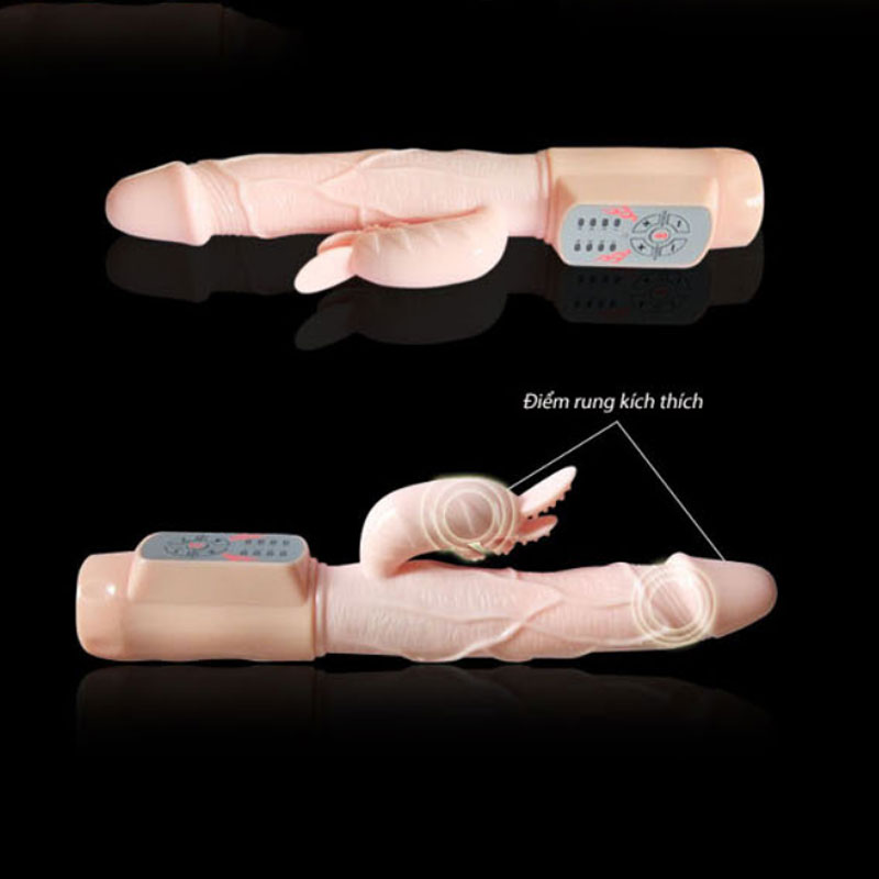 Dương vật rung lan tỏa nhiệt Fire Bunny silicon 4 chế độ rung