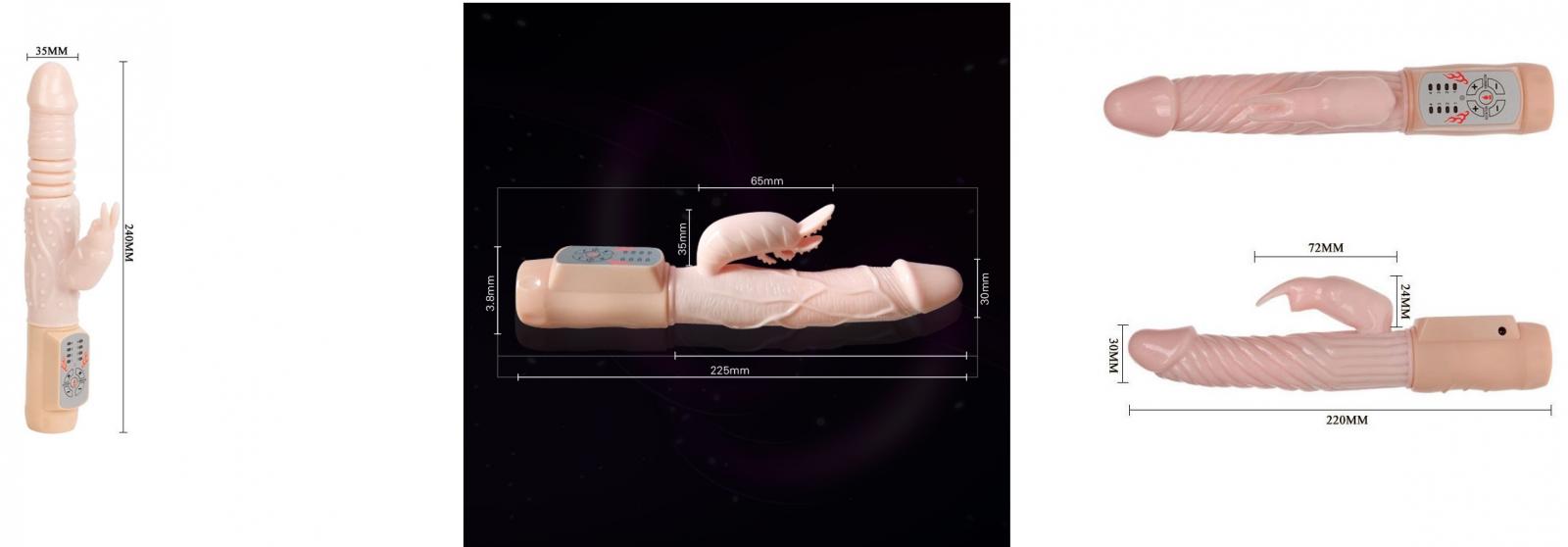 Dương vật rung lan tỏa nhiệt Fire Bunny silicon 4 chế độ rung