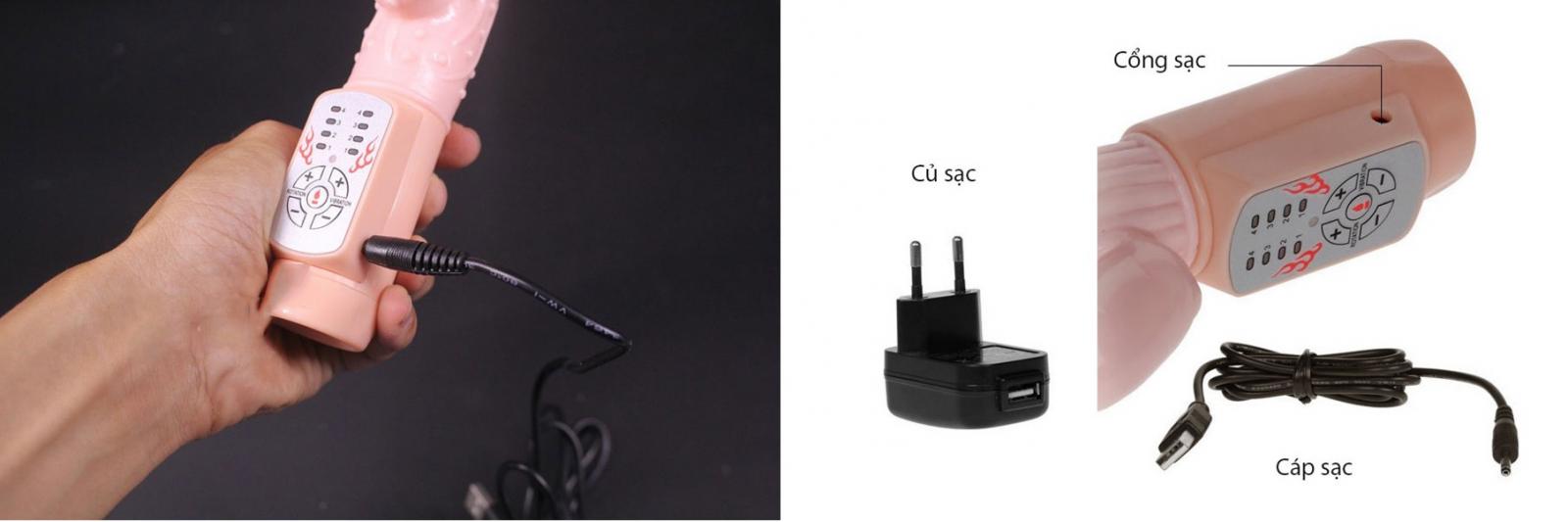 Dương vật rung lan tỏa nhiệt Fire Bunny silicon 4 chế độ rung