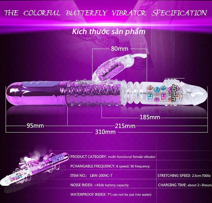 Dương vật rung thụt Libo silicone kích thích âm đạo hột le