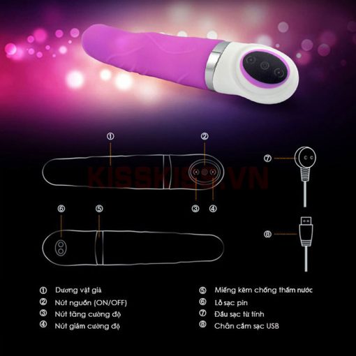 Dương vật thủ dâm Easylove rung tự động cao cấp sạc USB