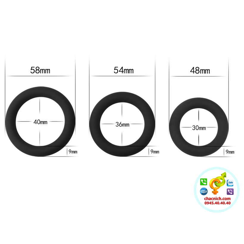 Bộ 3 vòng thắt DV Cockrings LoveToy mềm silicone an toàn