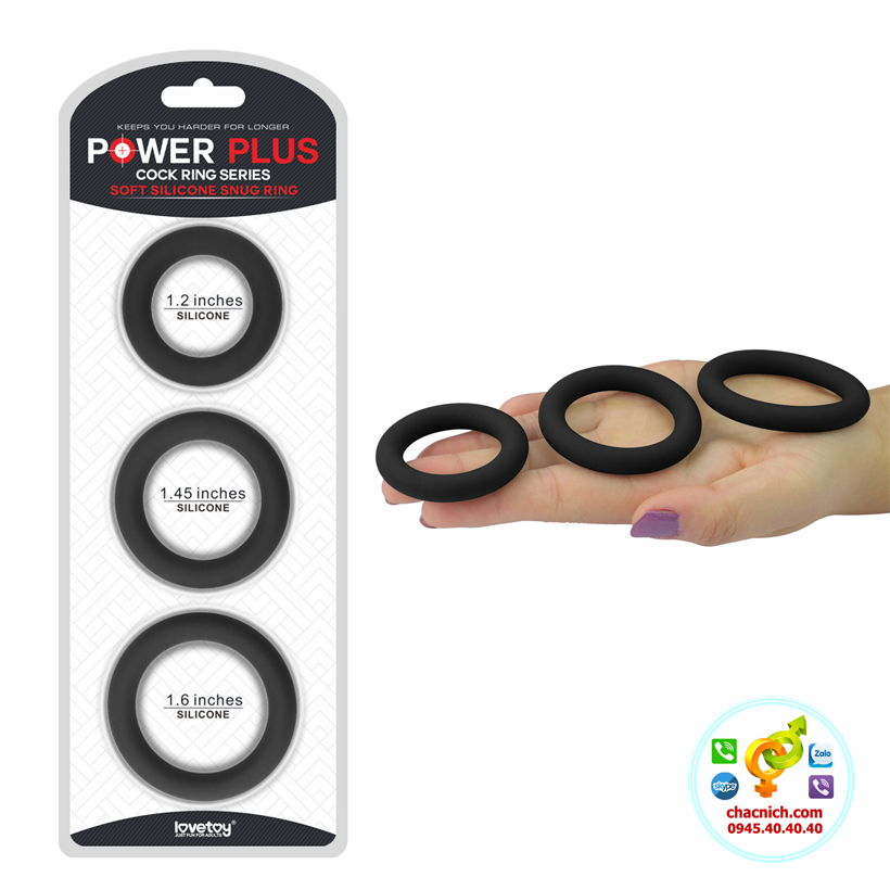 Bộ 3 vòng thắt DV Cockrings LoveToy mềm silicone an toàn