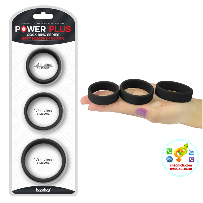 Bộ 3 vòng đeo silicone Lovetoy Power Plus mềm mại