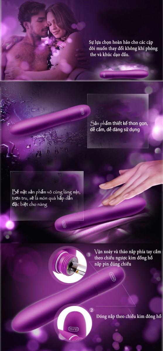 Máy kích thích điểm G Durex V-Vibe silicon rung 5 tần số