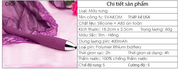 Máy mát xa âm đạo Svakom Cici kích thích điểm G mềm mại