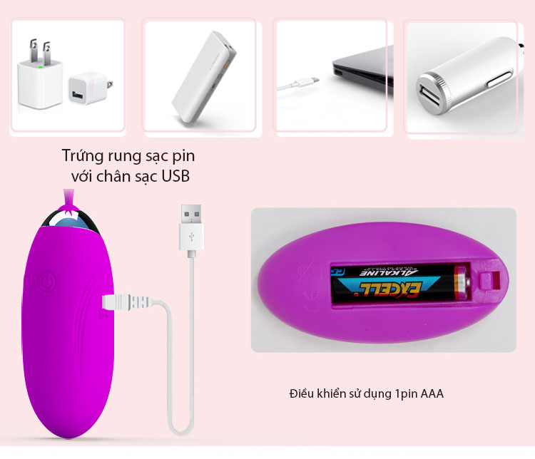 Trứng rung PrettyLove Jenny kích thích điểm G 12 chế độ