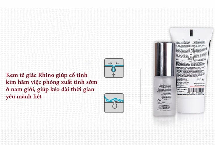 Kem tê giác Rhino kéo dài quan hệ chống xuất tinh sớm hiệu quả