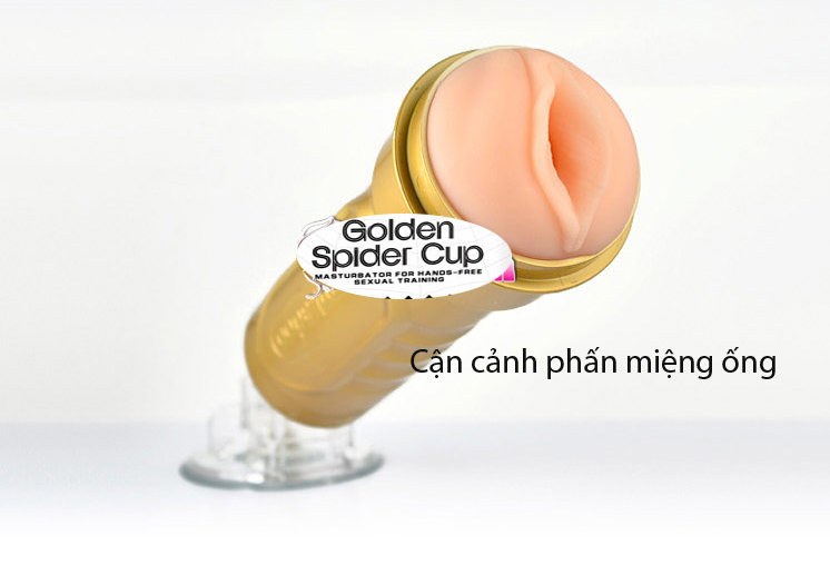 Âm đạo giả rung gắn tường Spider Man Gold silicon cao cấp an toàn