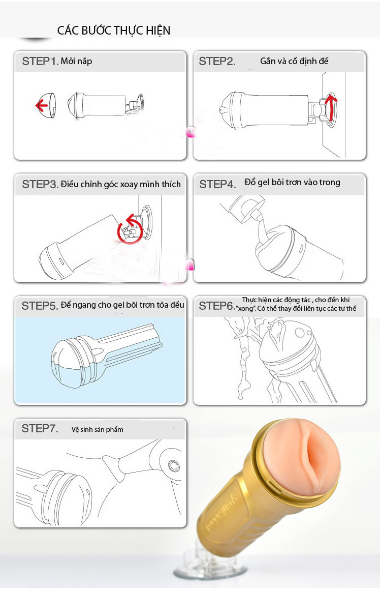 Âm đạo giả rung gắn tường Spider Man Gold silicon cao cấp an toàn