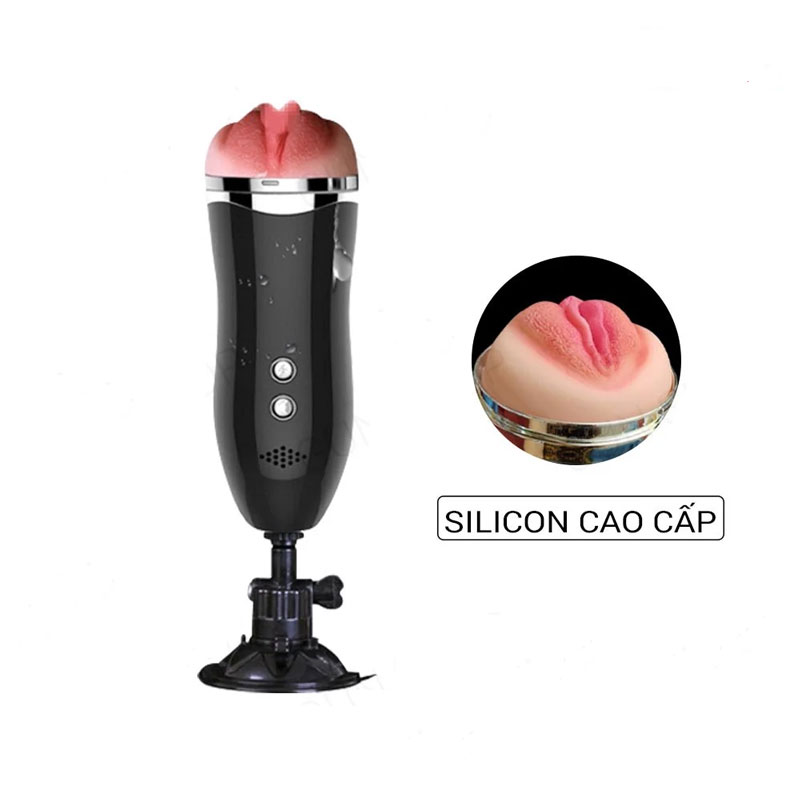 Âm đạo giả gắn tường JIUAI rung 360 độ silicone cao cấp