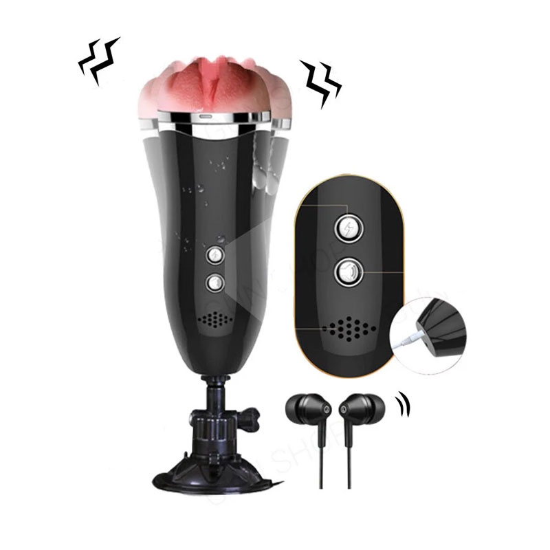 Âm đạo giả gắn tường JIUAI rung 360 độ silicone cao cấp