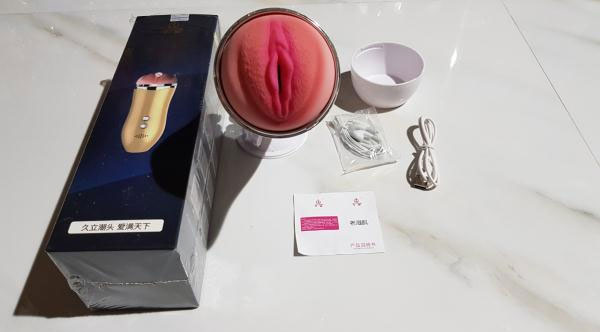 Âm đạo giả gắn tường JIUAI rung 360 độ silicone cao cấp