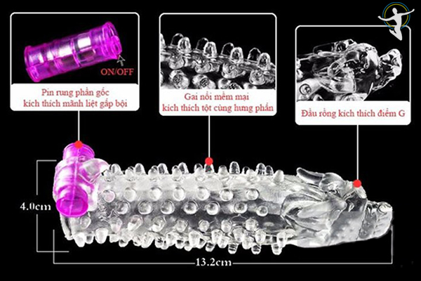 Bao cao su đôn dên đầu rồng gai rung trắng trong suốt Nhật Bản