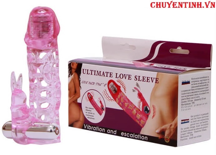 Bao đôn dên tai thỏ silicon rung 2 đầu mềm mại tăng khoái cảm