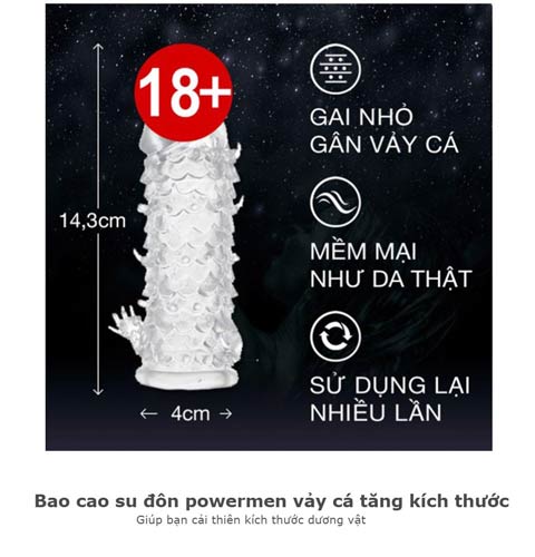 Bao cao su đôn dên vảy cá silicon y tế chuẩn Mỹ