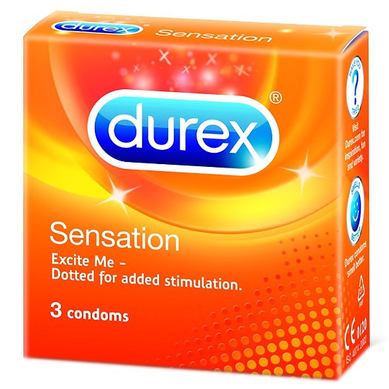 Bao cao su Durex Sensation 3s có gai mỏng tăng khoái cảm chính hãng