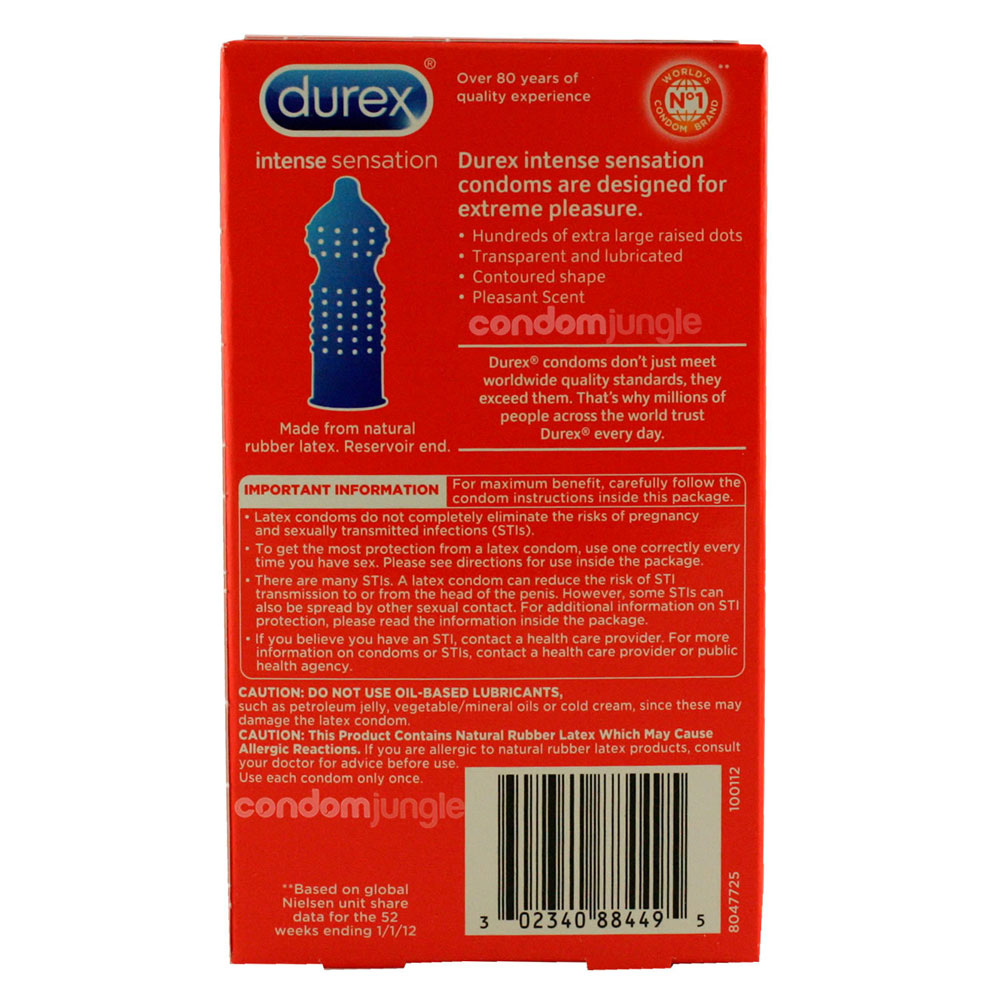 Bao cao su Durex Intense Sensation 12s gai gân tăng khoái cảm