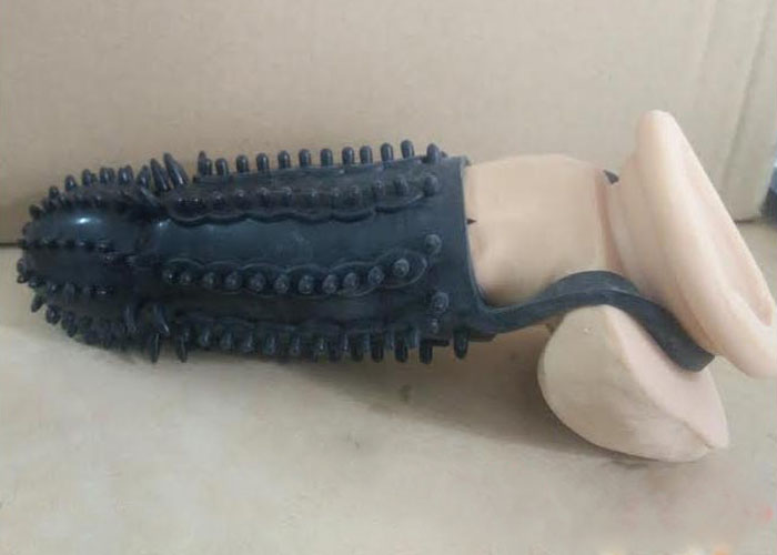 Bao cao su gân gai Black TPE mềm mại kéo dài quan hệ tăng kích cỡ dương vật