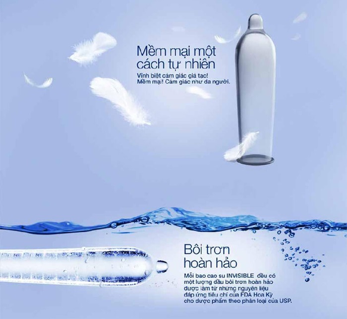 Bao cao su Durex Invisible Extra Thin siêu mỏng thoải mái