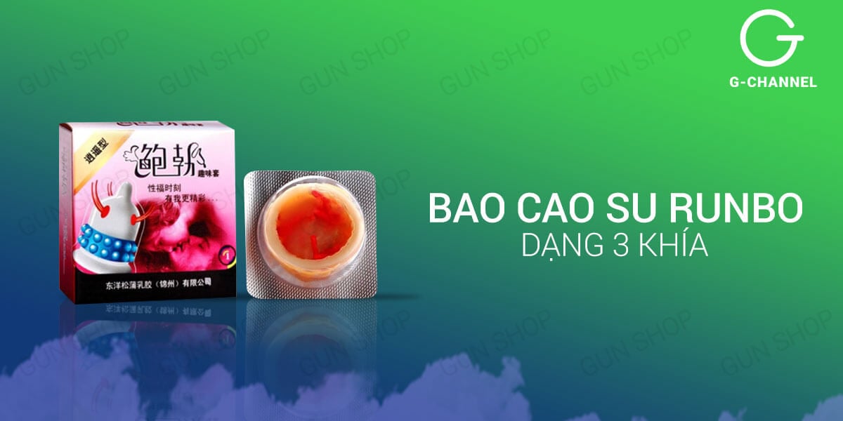  Bỏ sỉ Bộ 3 hộp bao cao su Runbo - Gân gai lớn - Hộp 1 cái hàng mới về