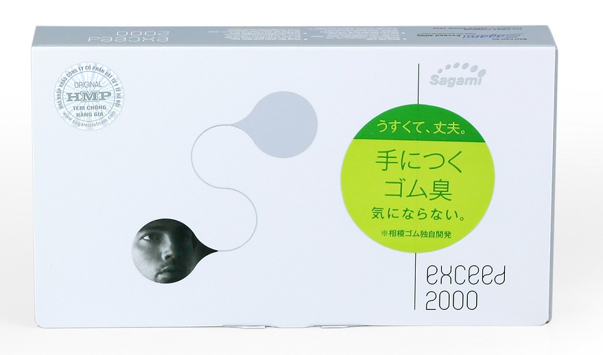 Bao cao su Sagami Exceed 2000 siêu mỏng hộp 12 cái gel bôi trơn gốc nước