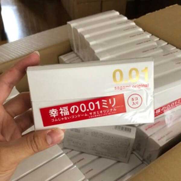 Bao cao su Sagami Original 0.01 siêu mỏng trơn trượt Nhật Bản