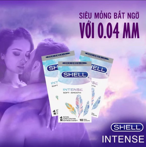 Bao cao su Hàn Quốc Shell Intense siêu mỏng 10s chống tuột an toàn