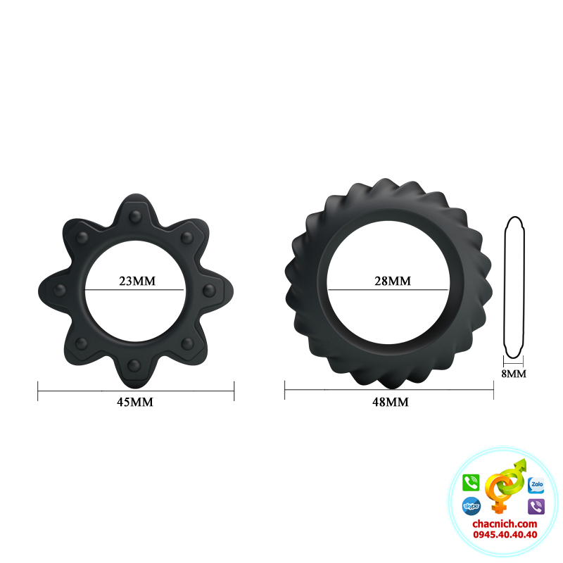 Bộ 2 vòng Cockrings flowering tăng cương cứng lâu bền cho nam