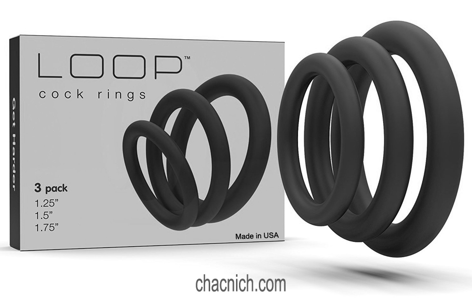 Bộ 3 vòng đeo dương vật Loop Cockrings Black nhiều kích cỡ