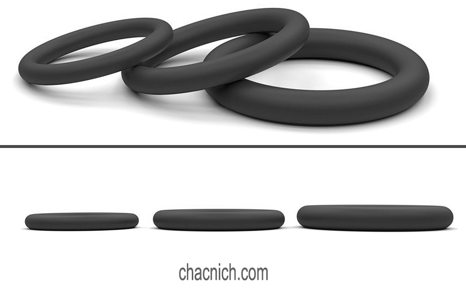 Bộ 3 vòng đeo dương vật Loop Cockrings Black nhiều kích cỡ